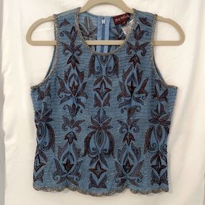 Zip back Embellished Crop Top